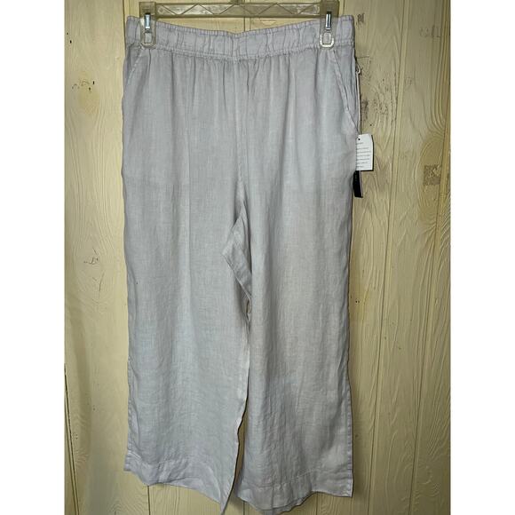 Ruby Rd. Pants Womens 10 Linen Blend Ankle Crop Straight Leg Quite Luxury Tan - Picture 6 of 10